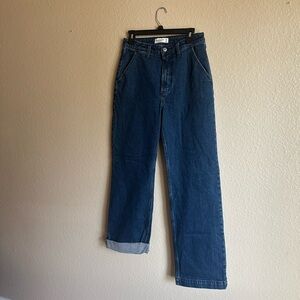 Abercrombie & Fitch Dark Blue 90s Relaxed Jean High Rise Curve Love